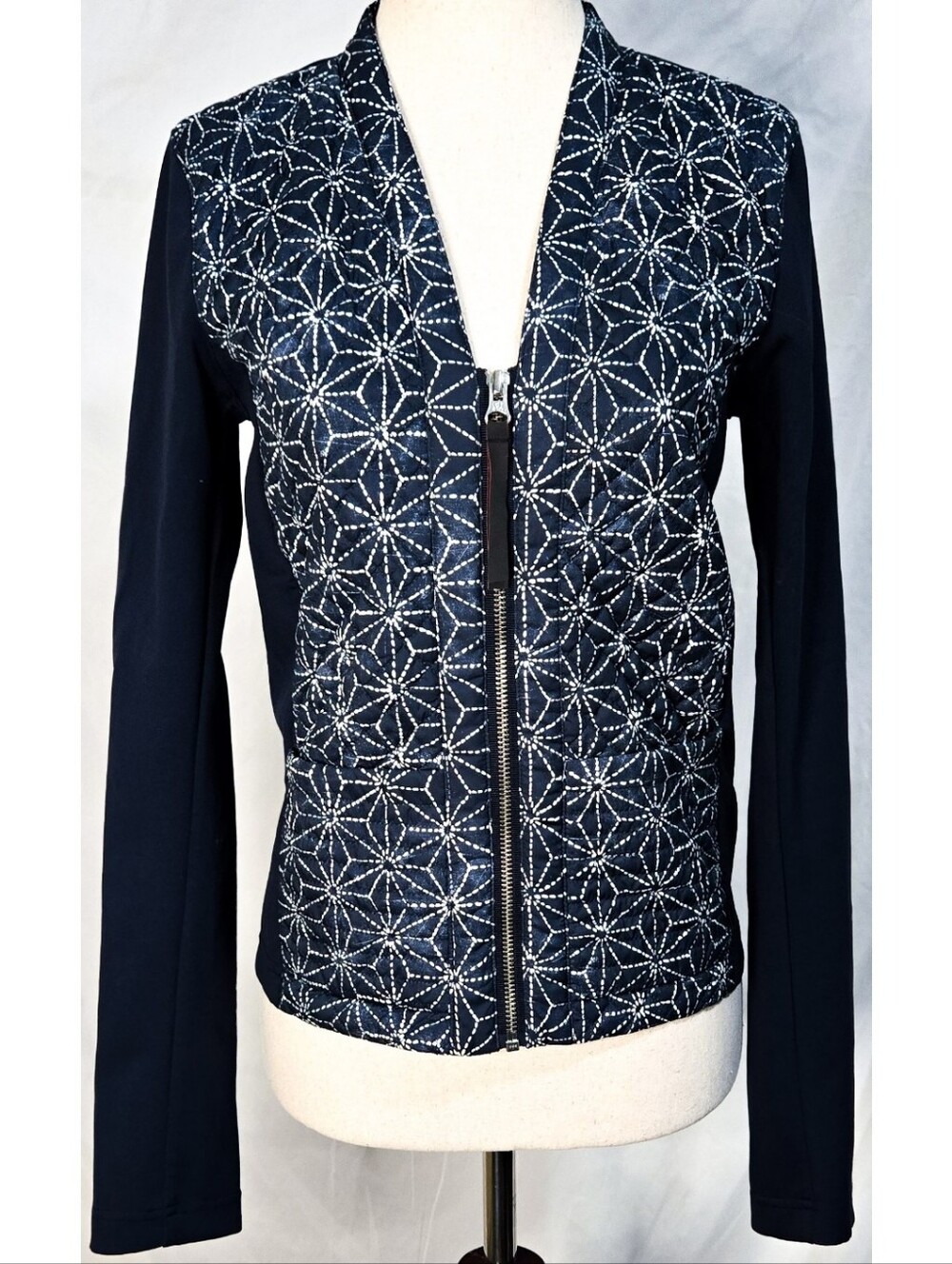 Lululemon Cardigan & Again Jacket Quilted Coat Puffer Exploded Sashiko Navy Blue